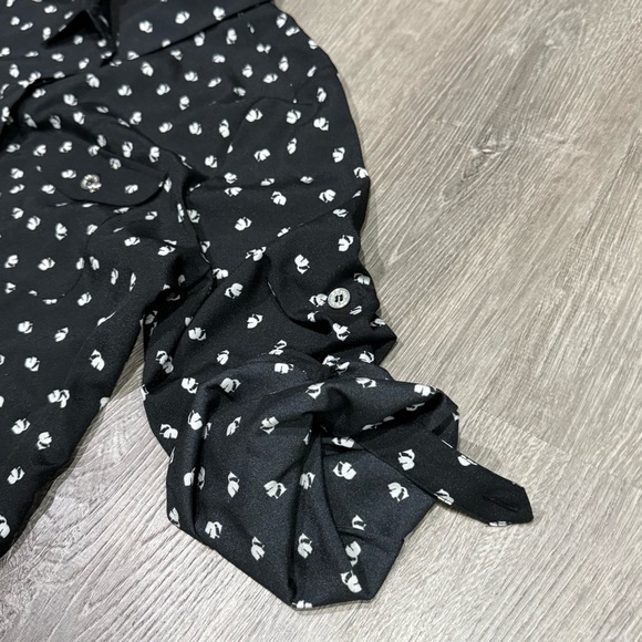 Karl Lagerfeld Black and White Patterned button up shirt Size Medium - Picture 9 of 10